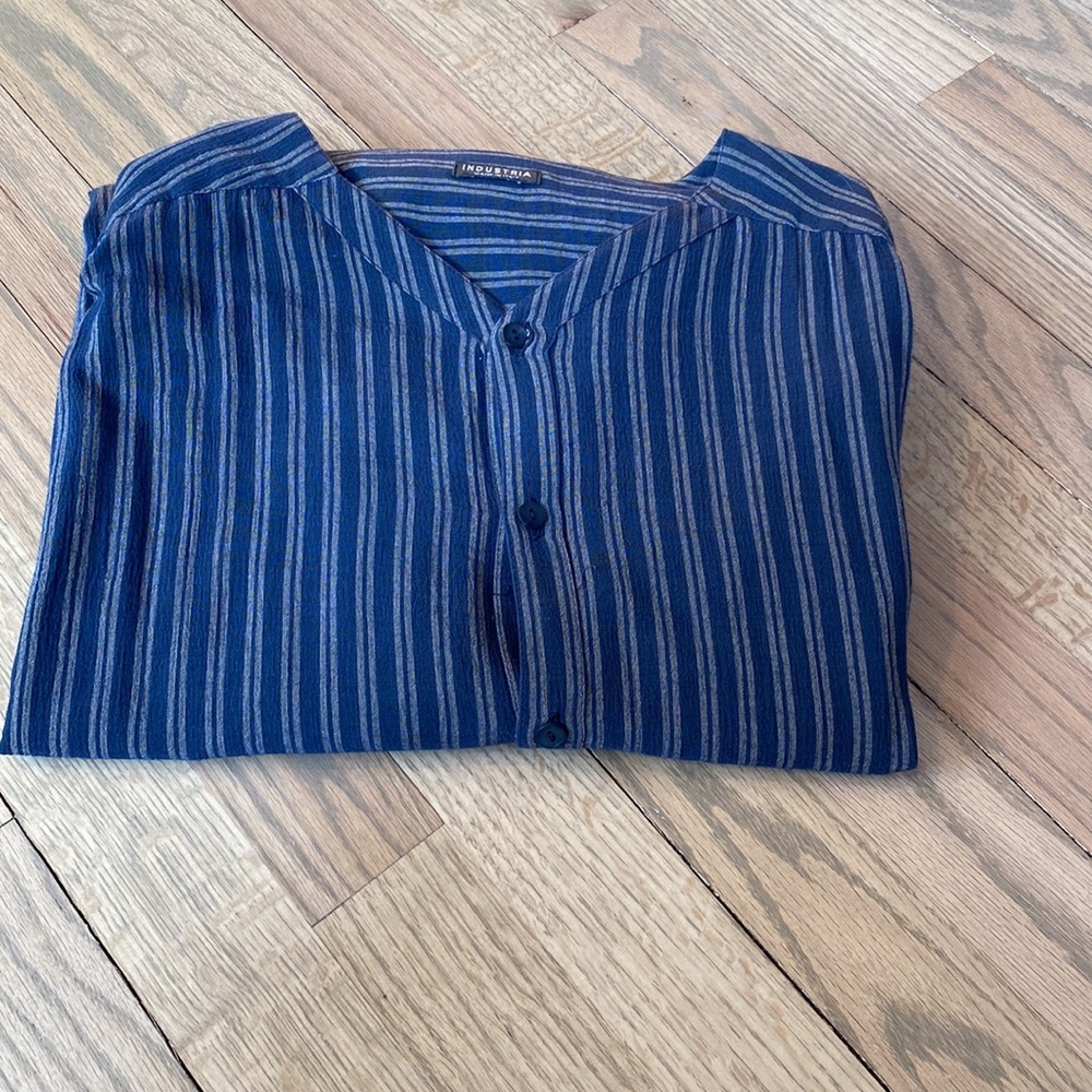 Industria Tunic Shirt - Blue Striped
